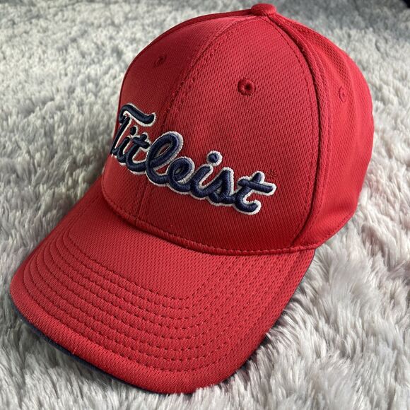 Titleist Hat Cap Mens Small-Medium Red Navy White Golf Preppy Classic Sporty - Picture 1 of 10